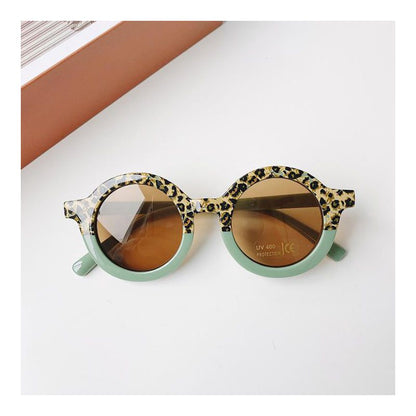 MyKids-Usa Girls Color Patchwork Design Round Frame Sunglasses