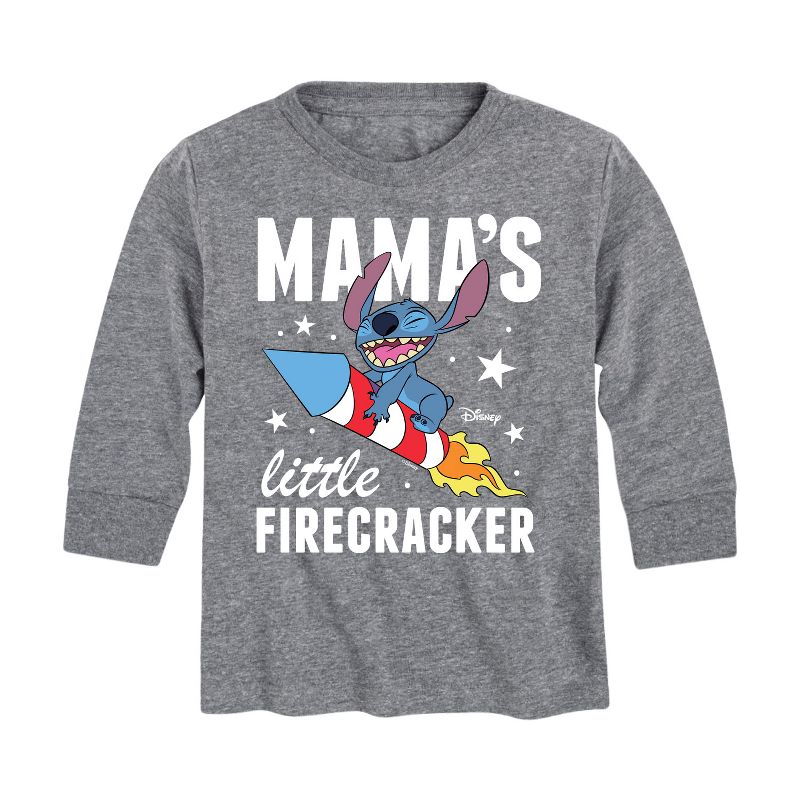 Boys' - Lilo and Stitch - Mama's Little Firecracker Long Sleeve Graphic T-Shirt