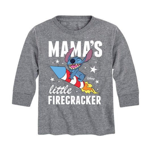 Boys' - Lilo and Stitch - Mama's Little Firecracker Long Sleeve Graphic T-Shirt