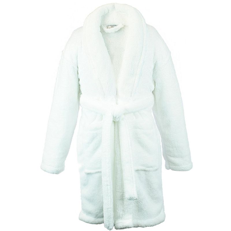 BC BARE COTTON Shawl Robe Microfiber Plush Fleece Bathrobe