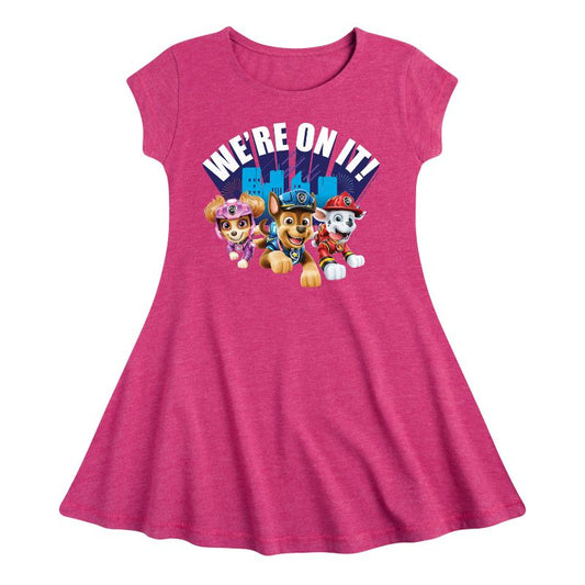Girls' - Paw Patrol - We're On It Fit & Flair Cap Sleeve Dress