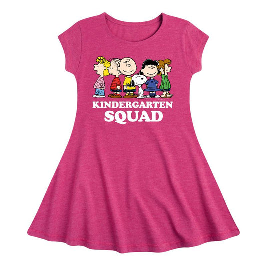Girls' - Peanuts - Kindergarten Squad Fit & Flair Cap Sleeve Dress