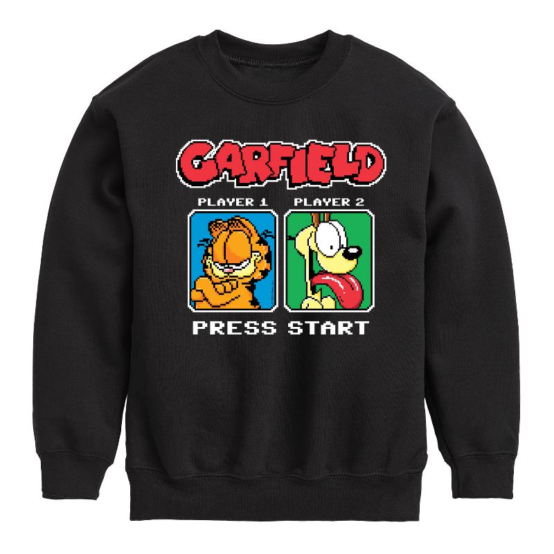 Boys' - Garfield - Garfield Odie Game On Graphic Long Sleeve Fleece Sweatshirt