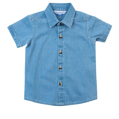RuffleButts Toddler Short Sleeve Button Down Shirt