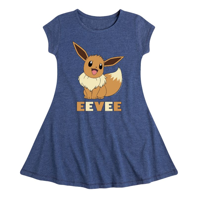 Girls' - Pokémon - Eevee Fit & Flair Cap Sleeve Dress