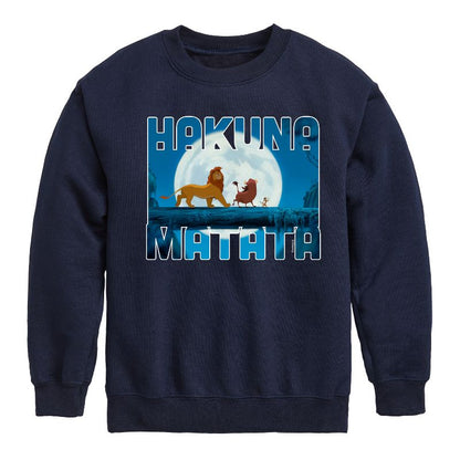 Boys' - Disney - Hakuna Matata Graphic Long Sleeve Fleece Sweatshirt