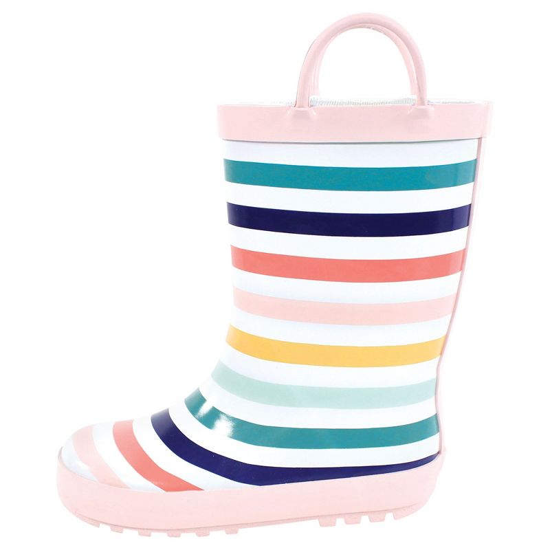 Hudson Baby Infant Girl Rain Boots, Sunset Stripe