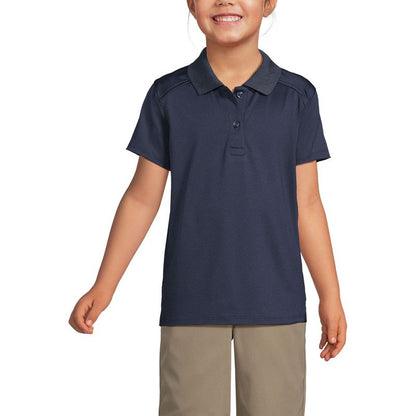 Lands' End School Uniform Kids Short Sleeve Feminine Fit Rapid Dry Polo Shirt