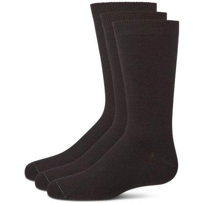Memoi Boys' 3 Pair Pack Flat Rayon from Bamboo Blend Crew Socks Black 6-7