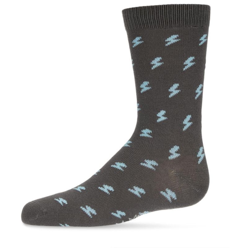 Memoi Boys' Lightning Bolt Crew Socks