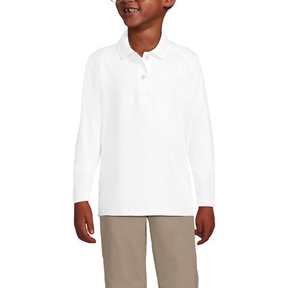 Lands' End School Uniform Kids Long Sleeve Feminine Fit Rapid Dry Polo Shirt