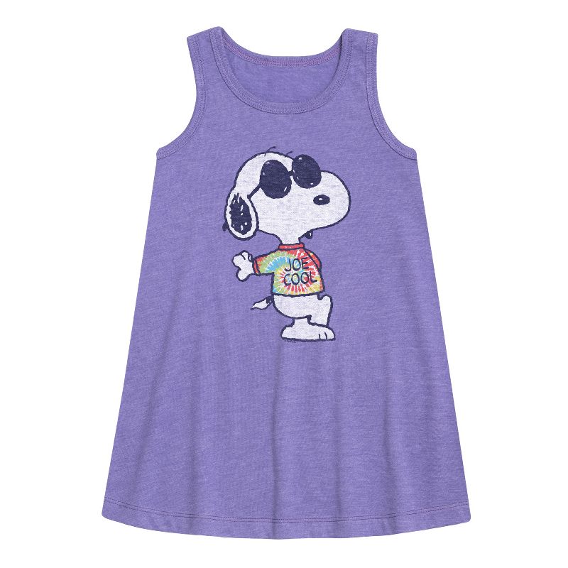 Girls' - Peanuts - Joe Cool' Tie Dye Graphic Sleeveless Aline Dress
