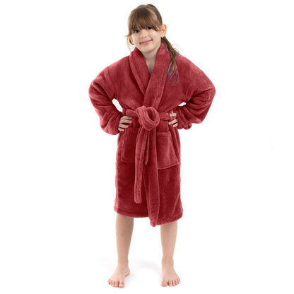 BC BARE COTTON Girls Shawl Robe Microfiber Plush Fleece Bathrobe