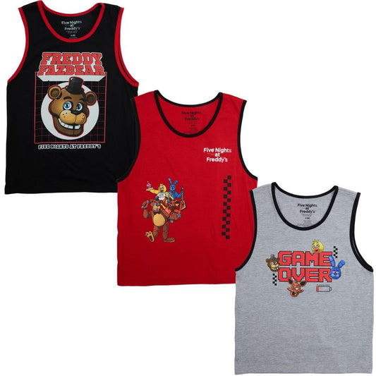 Five Nights at Freddy's Value 3-Pack of Youth Boy's Sleeveless Muscle Shirts