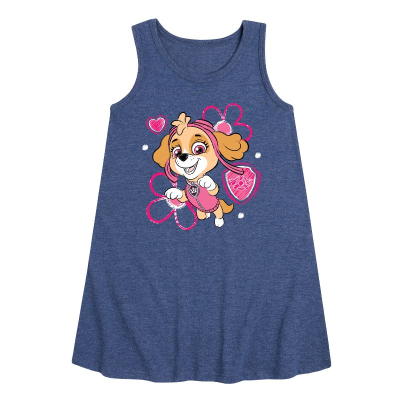 Girls' - Paw Patrol - Skye Sketch Graphic Sleeveless Aline Dress