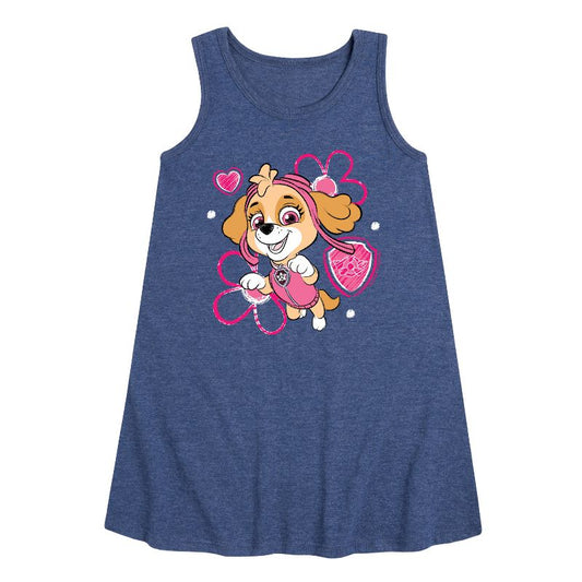 Girls' - Paw Patrol - Skye Sketch Graphic Sleeveless Aline Dress