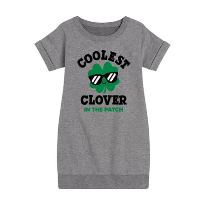 Girls' - Instant Message - St. Patrick's Day Coolest Clover in the Patch Graphic Short Sleeve Fleece Dress
