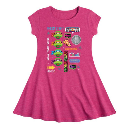 Girls' - Teenage Mutant Ninja Turtles - Icon Cluster Fit & Flair Cap Sleeve Dress