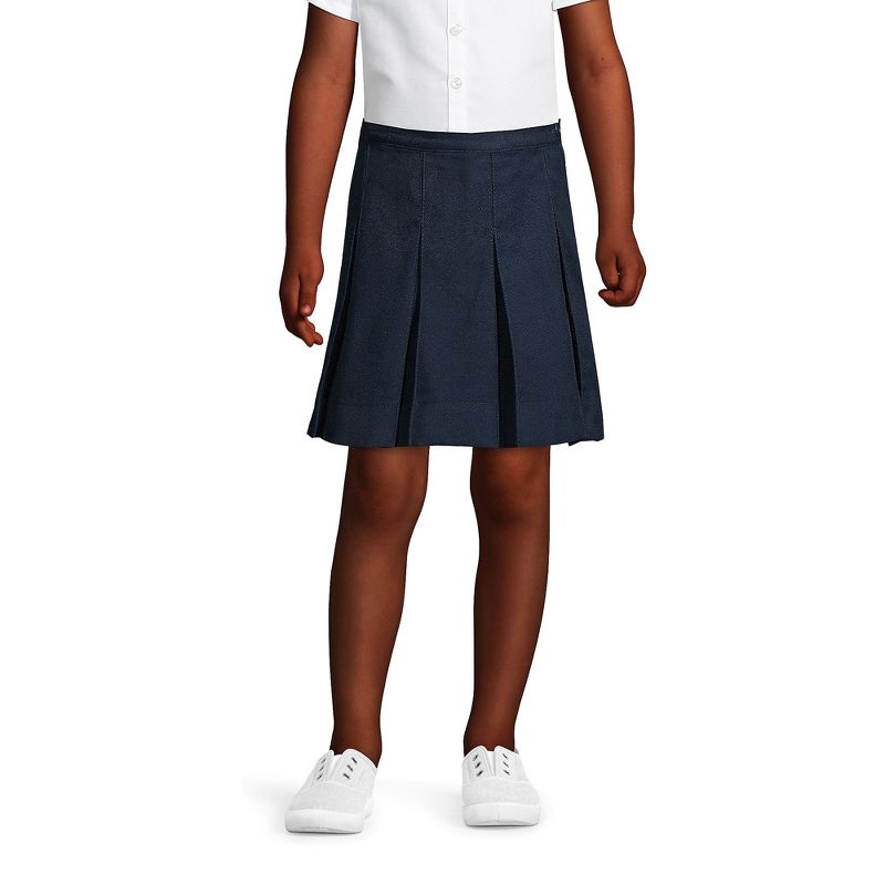 Lands' End Lands' End School Uniform Kids Solid Box Pleat Skirt Above Knee