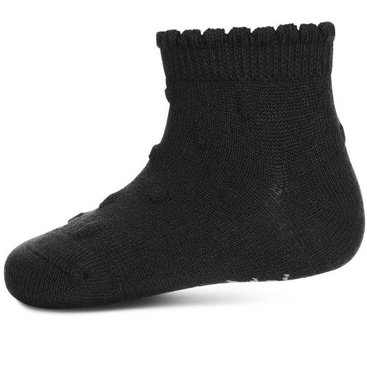 Memoi Girls Cotton Blend Swiss Dot Anklet Socks