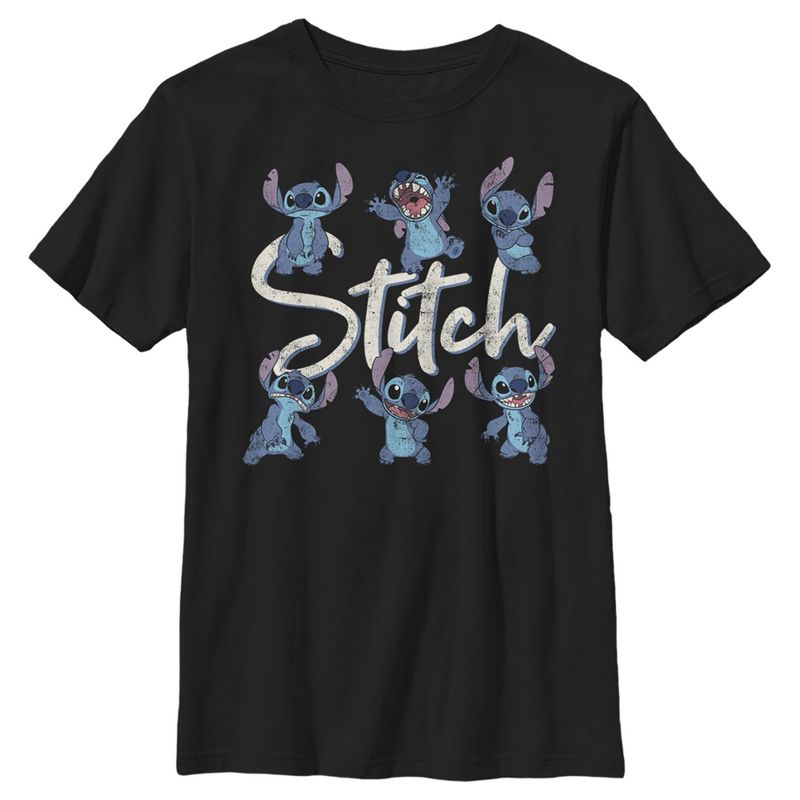 Boy's Lilo & Stitch Distressed Poses T-Shirt