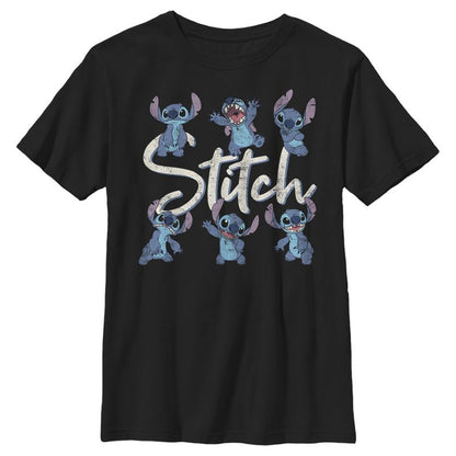 Boy's Lilo & Stitch Distressed Poses T-Shirt