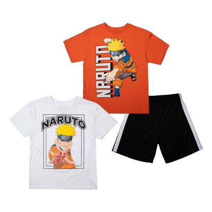 Naruto Boys 3-Pack Set - Includes Two Tees and Mesh Shorts