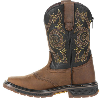 Georgia Boot Carbo-Tec LT Toddler Boys' Brown Pull-On Saddle Boot