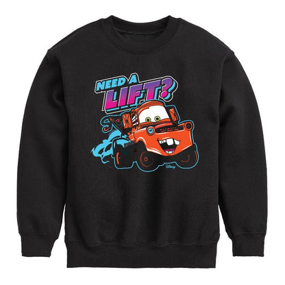Boys' - Cars - Need A Lift Graphic Long Sleeve Fleece Sweatshirt