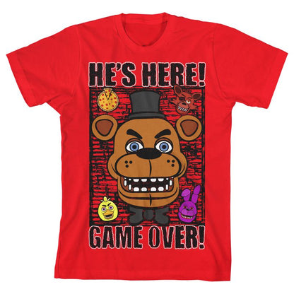 خمس ليالٍ في فريدي: "لقد وصل! انتهت اللعبة!" تيشيرت أحمر للأولاد