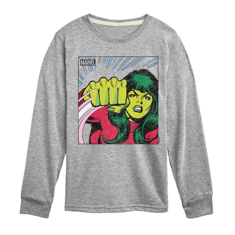 Boys' - Marvel - She-Hulk Comic Panel Long Sleeve Graphic T-Shirt