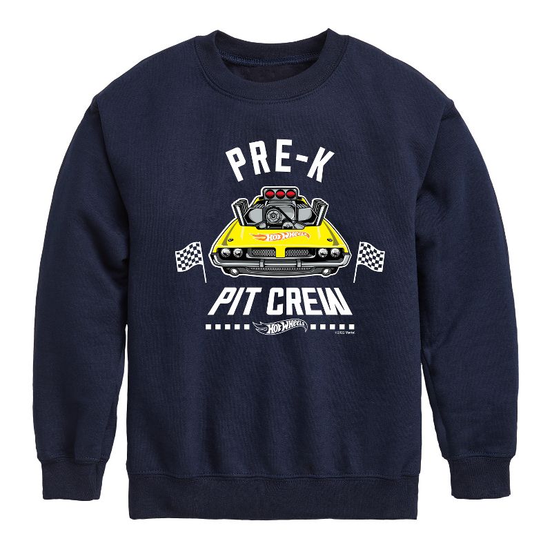 Boys' - Hot Wheels - Pit Crew Pre K Graphic Long Sleeve Fleece Sweatshirt