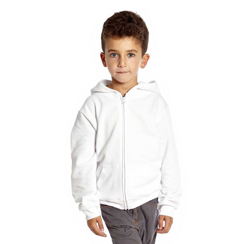 Leveret Kids Zipper Cotton Solid Color Hoodie