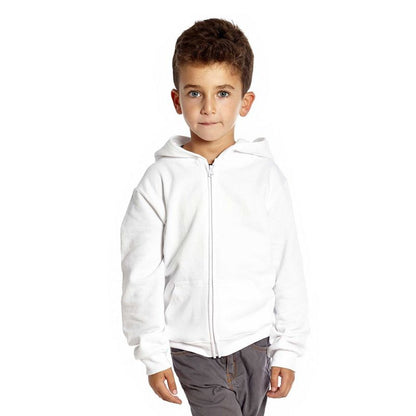 Leveret Kids Zipper Cotton Solid Color Hoodie