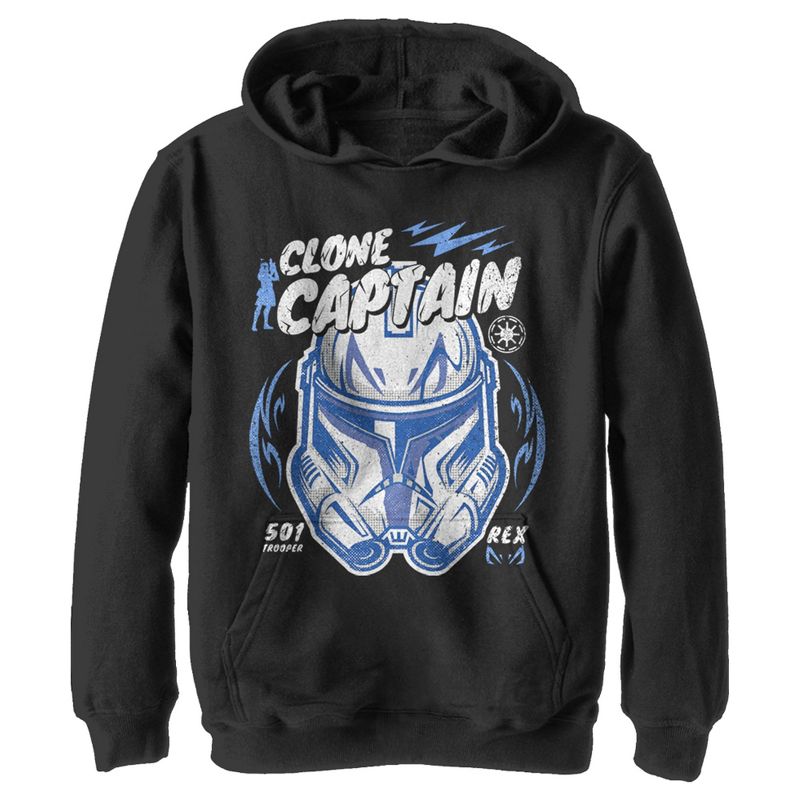 Boy's Star Wars: The Clone Wars Captain Head Shot Portrait Pull Over Hoodie