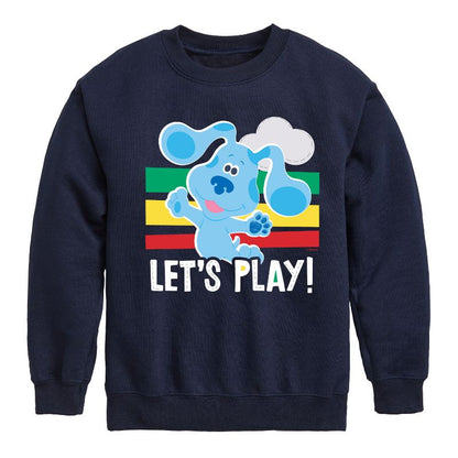 Boys' - Blue's Clues & You! - Blue Let's Play Graphic Long Sleeve Fleece Sweatshirt