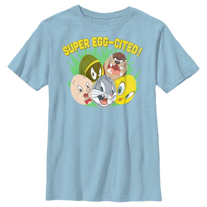 Boy's Looney Tunes Super Egg-Cited Group Portrait T-Shirt