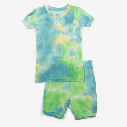 Leveret Kids Two Piece Cotton Tie Dye Short Pajamas