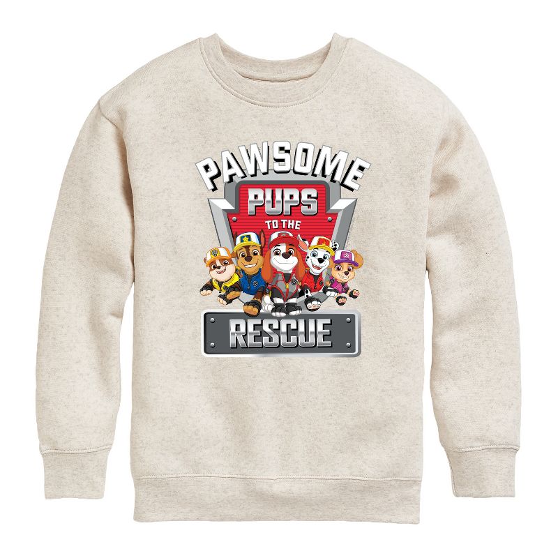 Boys' - Paw Patrol - Pawsome Pups To The Rescue Graphic Long Sleeve Fleece Sweatshirt