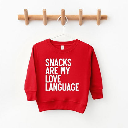 The Juniper Shop Snacks Are My Love Language Toddler Graphic Sweatshirt