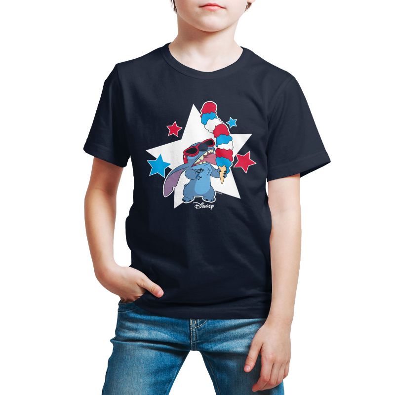 تي شيرت جرافيكي بأكمام قصيرة من ستيتش آيس كريم ليلو وستيتش للأولاد