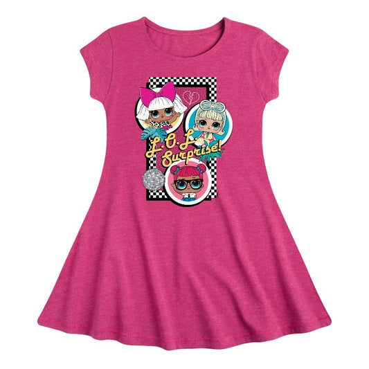 Girls' - LOL Surprise! - Retro Style Dolls Fit & Flair Cap Sleeve Dress