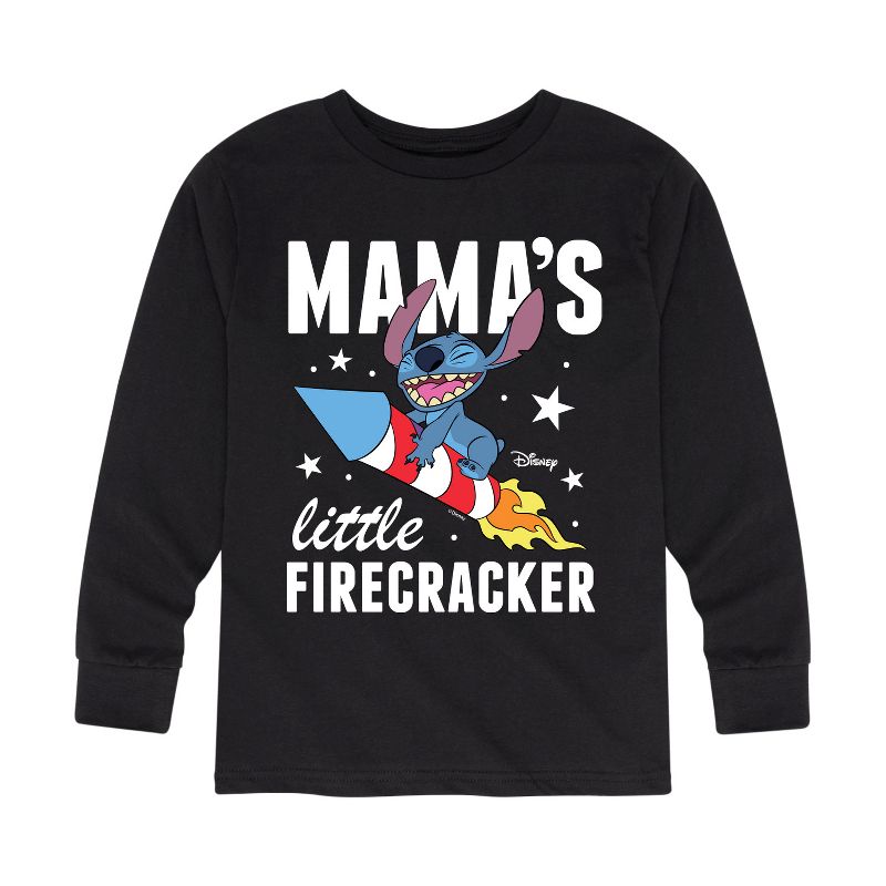 Boys' - Lilo and Stitch - Mama's Little Firecracker Long Sleeve Graphic T-Shirt