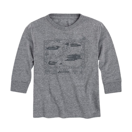 Boys' - Avatar: The Last Airbender - Aang Happy Flying Long Sleeve Graphic T-Shirt