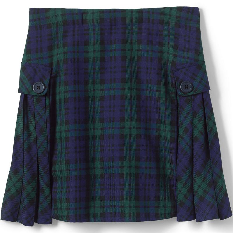 Lands' End School Uniform Kids Slim Plaid A-line Skirt Below the Knee