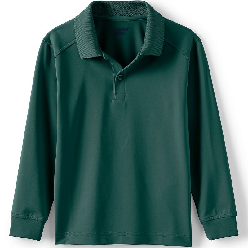 Lands' End School Uniform Kids Long Sleeve Rapid Dry Polo Shirt