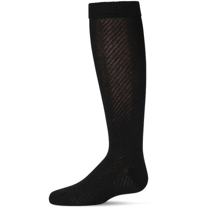 Memoi Girls' Pointelle Cotton Blend Knee High Sock