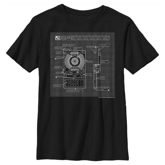 تي شيرت Ghostbusters Proton Pack Blueprint للأولاد