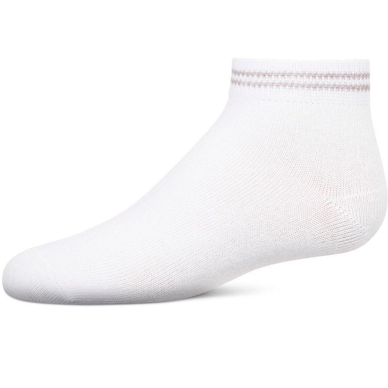 Memoi Girls' Ziggy Double Ring Cotton Blend Anklet Sock