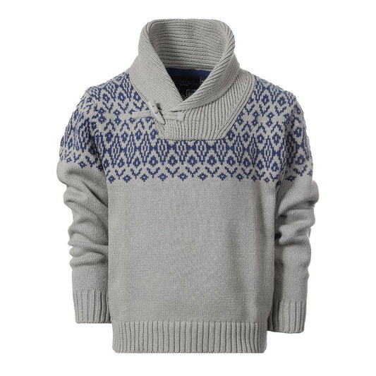 Gioberti Boy's 100% Cotton Pullover Knitted Sweater with Toggle Button Closure